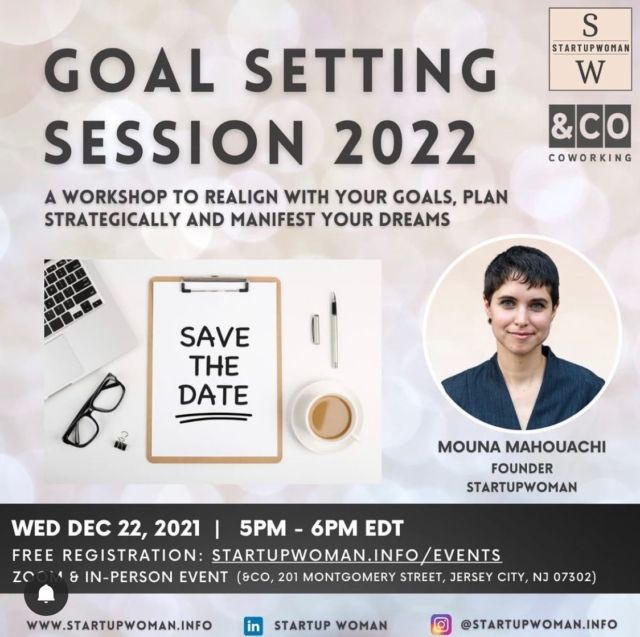 Join us today @ 5:00 PM
In-Person or on zoom for a Goal Setting Session with @startupwoman.info 

It's the end of the year. As we sit back and reflect on where we stand in our journey, it is also a good time to do some introspection, to manifest our dreams, and to turn them into projects for next year - to the extent possible.

Join Startup Woman as they walk you through a method to perform those introspections, manifestations, goal setting, and planning exercises.

Link in @startupwoman.info bio! 
.
.
.
.
.
.
#workspace #officespace #focus #workhabits #workhereworkbetter #coworkingspace #tech #imaginemore #coworking #officestyle #smallbiz #freelancer #jerseycity #hoboken  #worklifebalance #manhattan  #create #wfh #womaninbusiness #womanentrepreneur #womanempowerment
