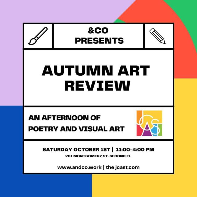 Presenting &CO's Autumn Art Review! 

Come join us for an afternoon of visual art and poetry on Saturday, October 1st from 10-4pm. For the 32nd annual @jc_artandstudiotour (JCAST) we will have artwork from our open call on display, as well as our permanent collection curated by Deep Space (@deepspacejc) . ⚡️ 

There will also be a poetry open mic with 4 featured readers: Emdash AKA Emily Lu Gao, Rachel Han, Aurelia Luciano, Jade Yeung, hosted by Jersey City Reads Poems founder Sara Munjack.
.
.
.
.
.
.
.
. 
#dream #workstyle #officespace #focus #workhabits #workhereworkbetter #coworkingspace #tech #imaginemore #coworking #officestyle #smallbiz #freelancer #jerseycity #hoboken #worklifebalance #manhattan #community #green #nature #plants #interiordecor #selfcare #wellness #jerseycity #jersey #poetry #openmic #jerseycityart #jerseycitynj #nj